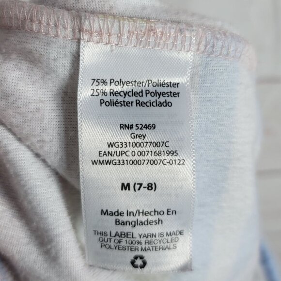 Wonder Nation Girls PJ Set Gray Pink Size 7 Medium 2 PC Koala Striped Pants READ - Picture 12 of 13